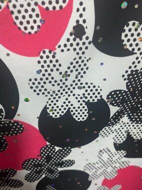 N Touch Pink & Black Floral Short Sleeve Tee